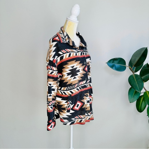 ZENANA Aztec waffle knit soft Shacket - Picture 5 of 8